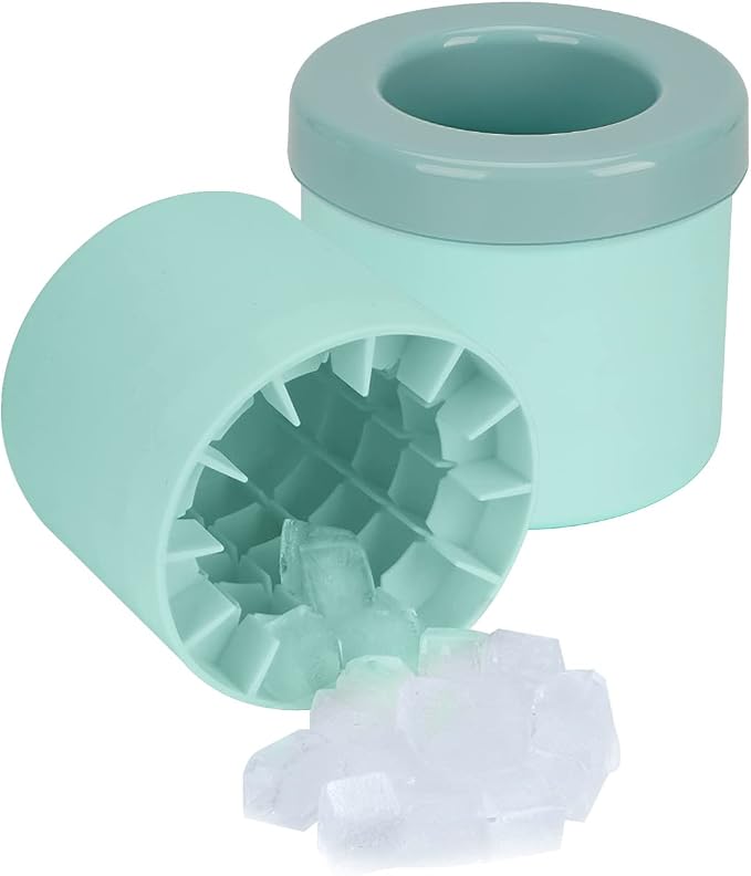 2 Pack Cylinder Ice Cube Mold Ice Trays, Silicone Ice Bucket, Portable Ice Cube by LUEXBOX