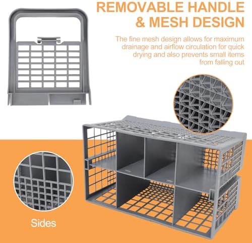 Tbest Dishwasher Silverware Basket, 7 Compartments 9.5 x 5.4 x 4.8