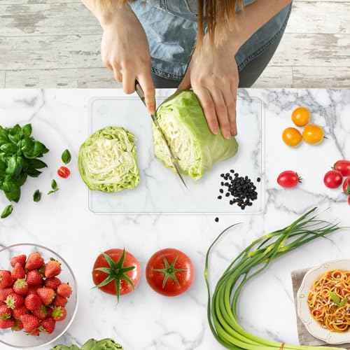 Tempered Glass Cutting Board, 12x8" Cutting Board for Kitchen
