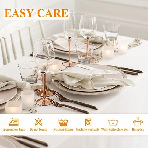 WIGENIUS 6 Pack White Table Cloth Rectangle 60X102 Inch Tablecloth Fit