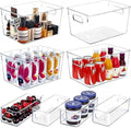 SKTEET Clear Plastic Storage Bins, Set of 8