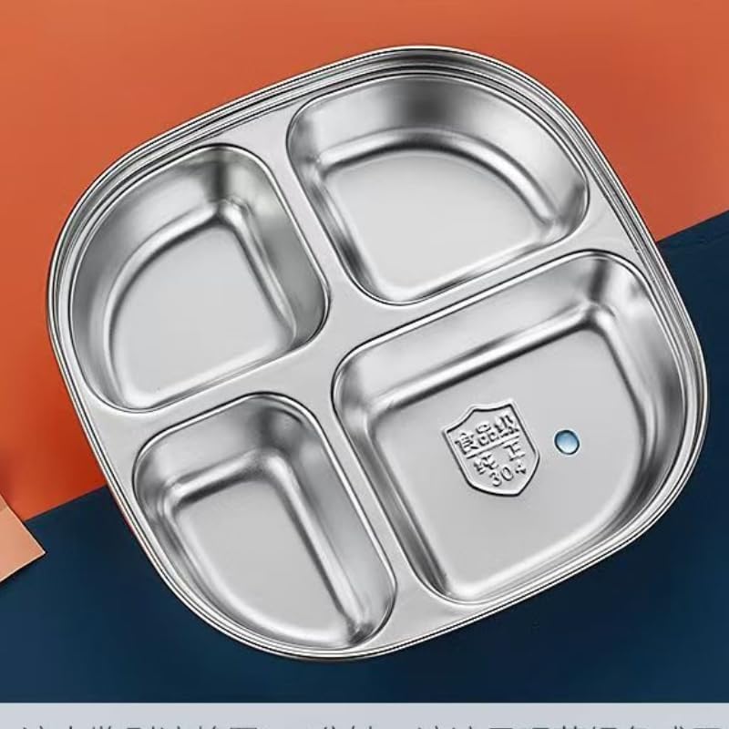 5-Pack Stainless Steel Divided Plates with Lids – Adults Portion