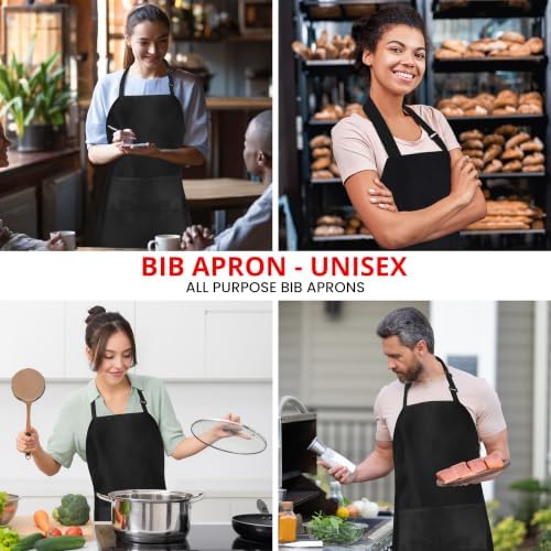 Utopia Kitchen Bib Aprons 10 Pack Adjustable With 2 Pockets 100%