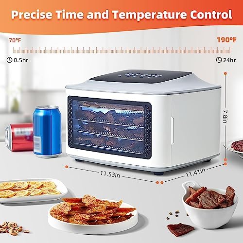 Compact Food Dehydrator, 4 Stainless Steel Trays, 190F