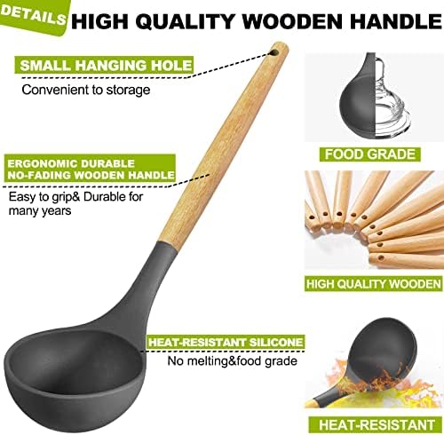 Umite Chef 36pcs Silicone Kitchen Cooking Utensils with Holder, Heat