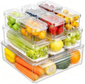 Pure Future 10-Pack Fridge Organizers and Storage Clear Container with Lids