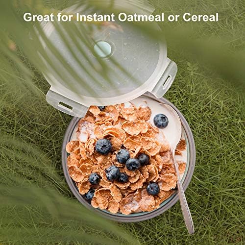 ColorCoral Collapsible Camping Bowl with Lid & Fork Silicone 1200ml