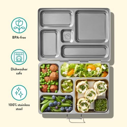 PlanetBox Rover Stainless Steel Bento Box Style Lunch Box Kit for Kids