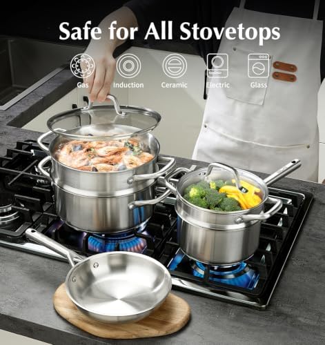 KOCH SYSTEME CS Stainless Steel Cookware Set 23 PCS With 5-Ply Steel Base