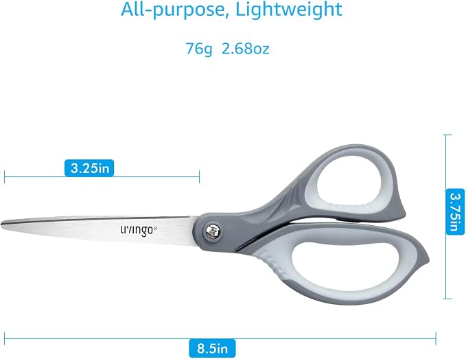 LIVINGO 3 Pack Scissors for Office: Sharp Stainless Steel Shears Heavy Duty All - Image 2