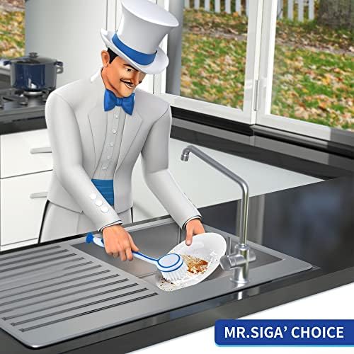 MR.SIGA Round Dish Brush with Suction Cup, Pack of 3