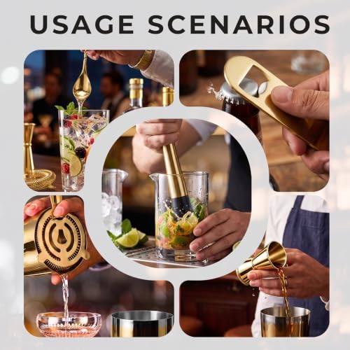 Boston Cocktail Shaker Set 6-Piece Stainless Steel Bartender Kit