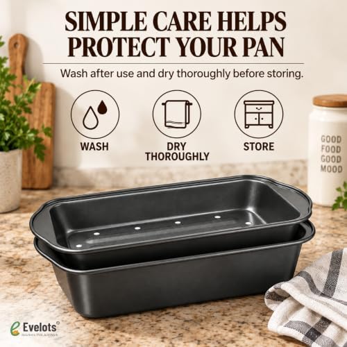 Evelots Meatloaf Pan-Drains Fat-Non Stick-Cooking/Baking-More Flavor-2