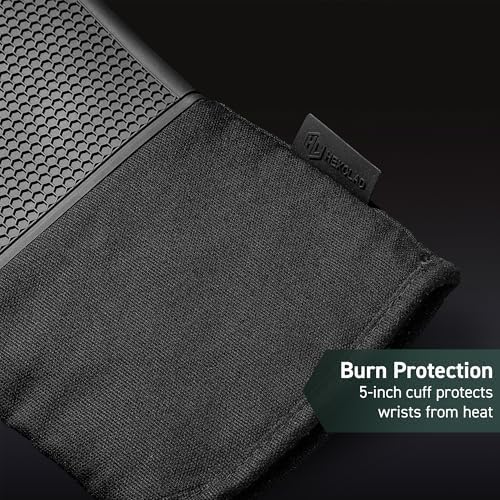 HexClad Silicone Oven Mitts, 2-Pack, Black