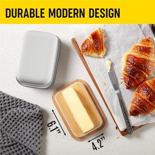 Butter Dish with Lid for Countertop & Refrigerator - Unbreakable Metal