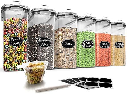 Wildone Cereal Storage Containers, 4L, 6 Piece Set
