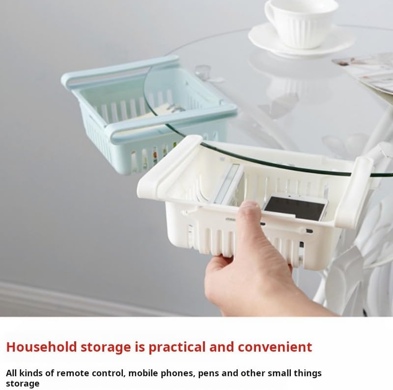 2 Pack Expandable Refrigerator Organizer Bins, Sliding Fridge Storage