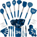 34 PCs Silicone Kitchen Utensil Set, Stainless Steel