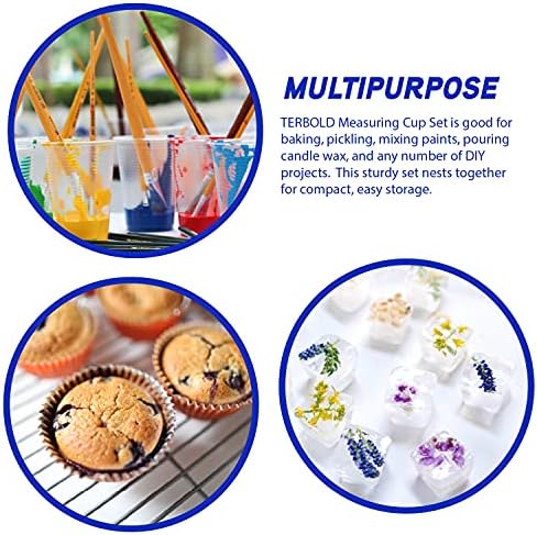 3pc Liquid Measuring Cups Set - 1 Cup, 2 Cup, 1 Quart | Clear Plastic