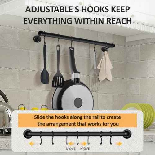 16'' Stainless Steel Kitchen Utensils Rack, 2 Pack Pot Hanger