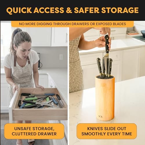 Vos Universal Bamboo Knife Block