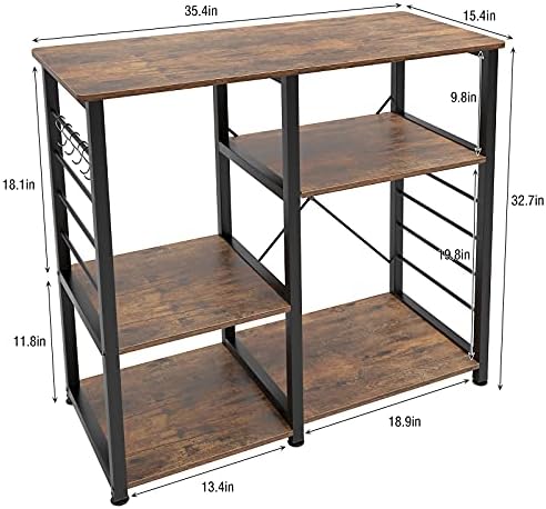 DlandHome 35.4 Inch Microwave Cart Stand, 3-Tier x 3-Tier