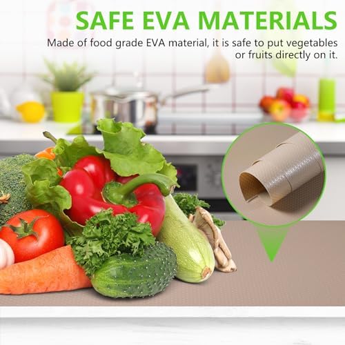 Shelf Liners for Kitchen Cabinet, Cupboard Non Adhesive Beige 17.5"×