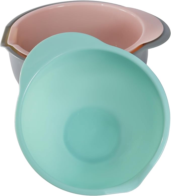 Set of 3 Mixing Bowls with Pour Spout-Nesting Design Saves Space - Image 9