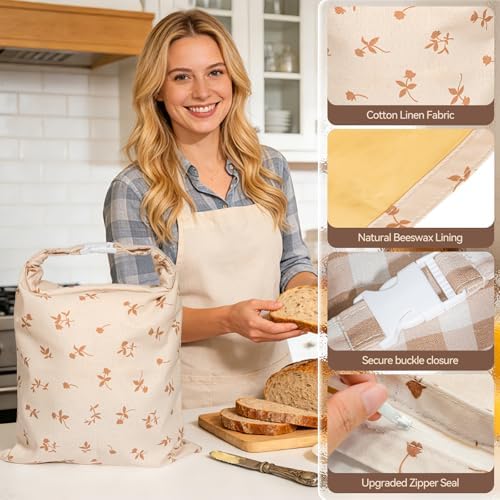 2 pcs Reusable Beeswax Bread Bags