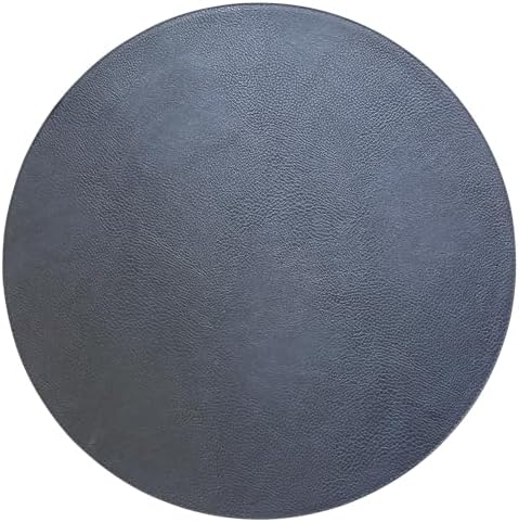 Placemats Set of 6 – Round 15” Faux Leather Table Mats for Dining