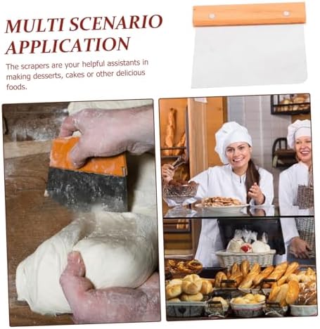 Stainless Steel Dough Scraper with Wood Handle, Bench Cutter for