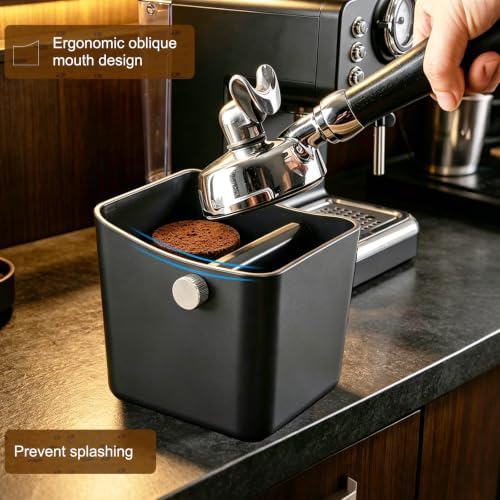 Espresso Knock Box,Large Capacity & Non-Slip Base Coffee Grounds Knock