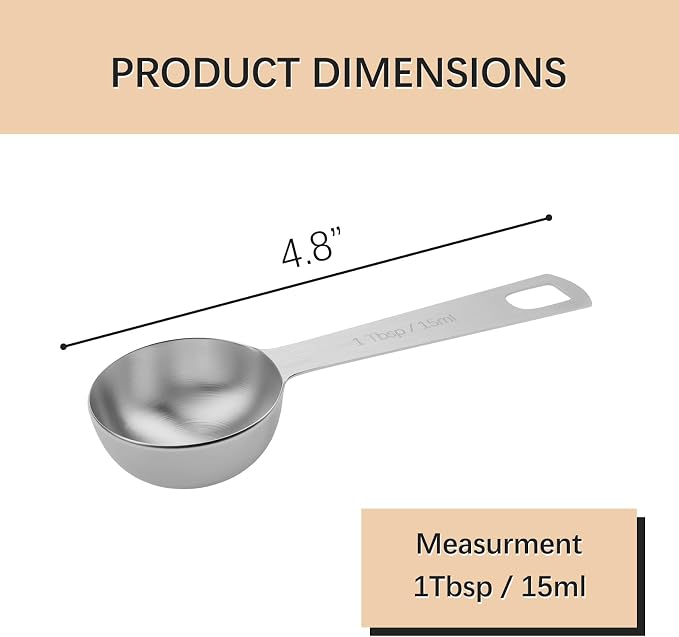 2PCS 1tbsp Single Measuring Spoon, Stainless Steel Individual Teaspoons Only - Image 2