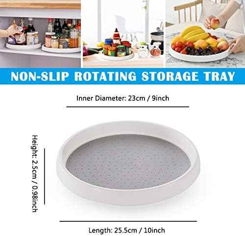 Lazy Susan Organizer, 10 Inch 360 Rotating Tray, 2 Pack