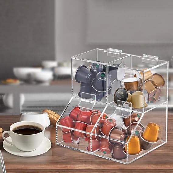 8611 Clear Countertop Storage for Coffee Capsules, Acrylic Holder