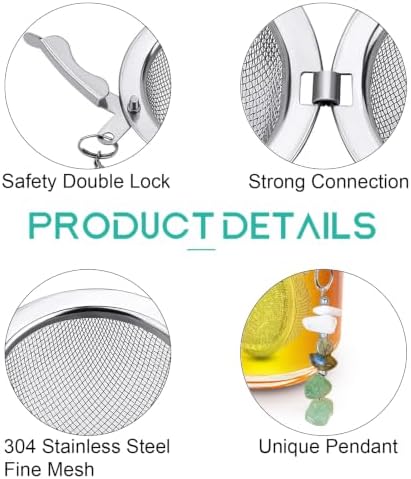 2pcs Tea Infuser, Stainless Steel Mesh Tea Ball Tea Steeper with Good