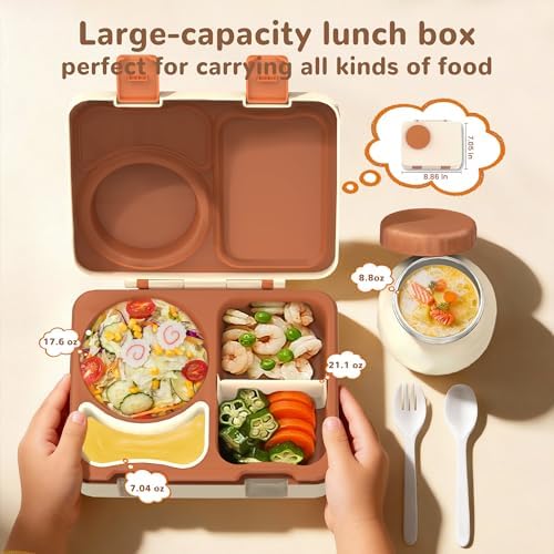 Bento Lunch Box for Kids with 8oz Insulated Thermo Food Jar
