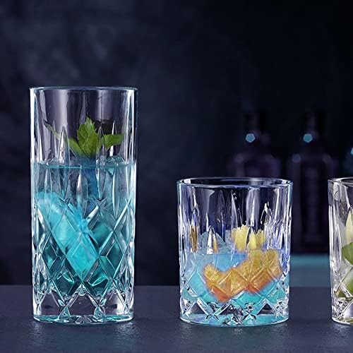 Drinking Glasses, 12 Piece Crystal Glass Cups, Mixed Glassware Set