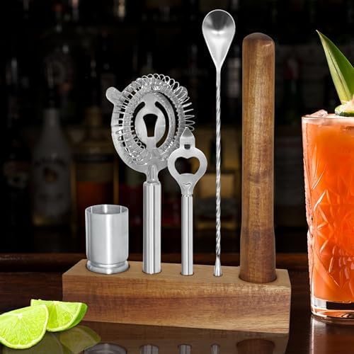 OGGI 6-Piece Slim Bartender Kit - Ideal Bar Cart Accessories, Great