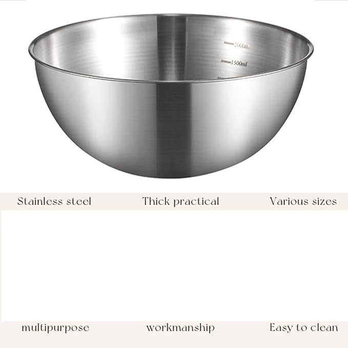 Stainless Steel Salad Bowls Set of 2 Mixing Bowl - Image 8