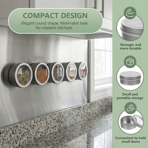 Garneck 3-Piece Magnetic Spice Tins, 3oz