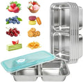 6 PCS Stainless Steel Snack Containers with Leakproof Lids, 30oz
