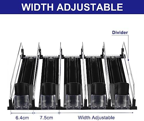 uxcell 5pcs Drink Organizer for Refrigerator, Black