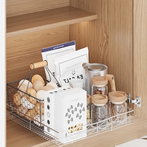 Pull Out Cabinet Organizer, 50LB Load Capacity Bottom-mount Sliding