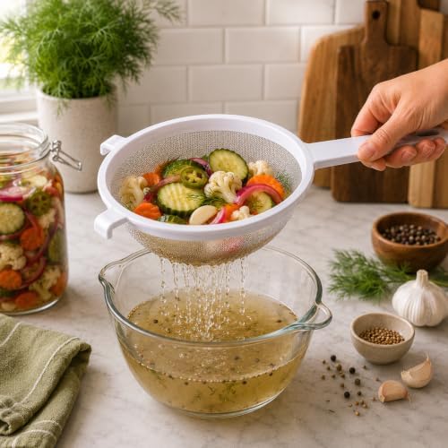 HIC Kitchen Double-Ear Fine Mesh Strainer, 7-Inch, BPA Free, Non