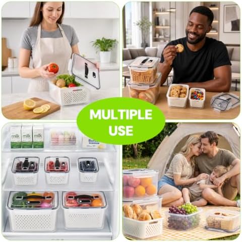 SZHLUX 5-Piece Fruit Storage Containers for Fridge
