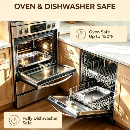 Stainless Steel Baking Sheet, 17.5" x 13" Cookie Sheet Set, 2-Pack