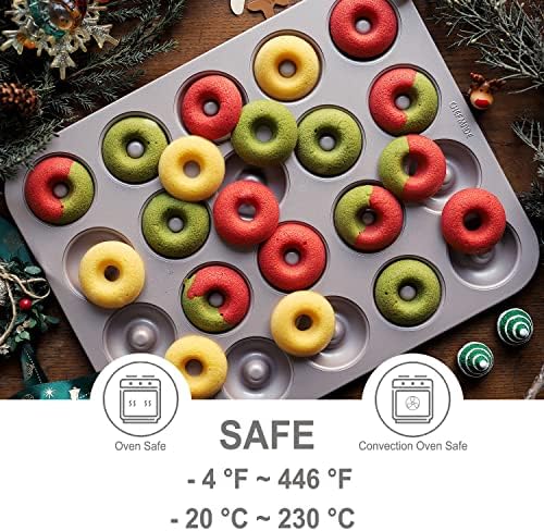 CHEFMADE Donut Mold Cake Pan, 20-Cavity Non-Stick Ring Doughnut