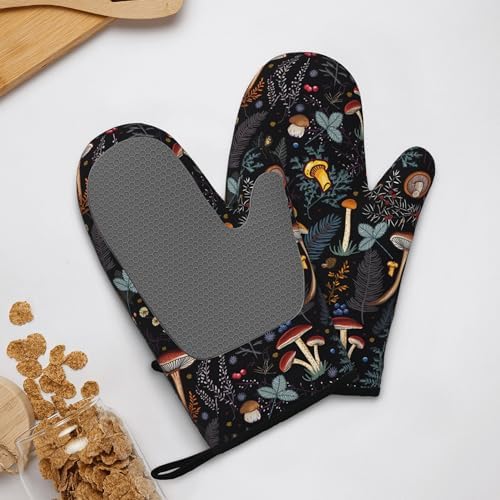 Mushroom Silicone Oven Mitt and Pot Holder Set, 4-Piece