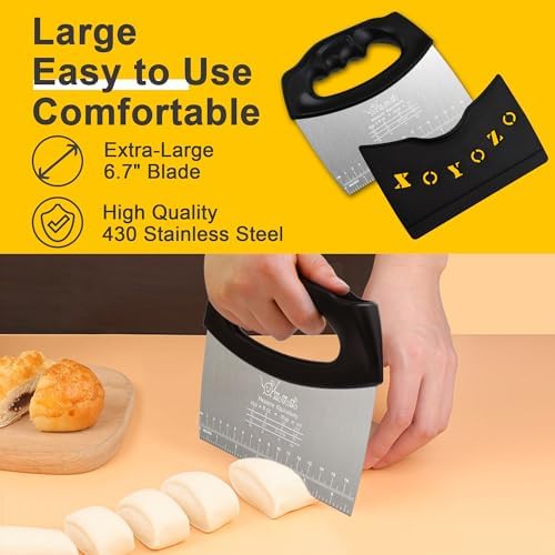 Bench Scraper Dough Cutter Salad Chopper with Cover and Large